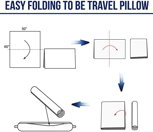 2 in 1 Travel Blanket, Soft Warm Blanket with Cozy Neck Pillow Case, Portable Blanket Set for Airplane, Camping, Car (Grey) - Image 5