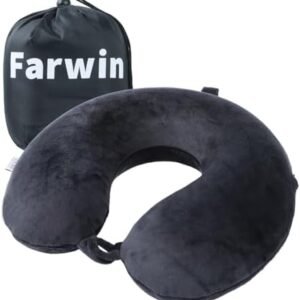 Travel Pillow,100% Pure Memory Foam U Shaped Neck Pillow,Super Lightweight Portable Headrest Great for Airplane Chair, Car,Home,Office,Sleeping Rest Cushion (Black)