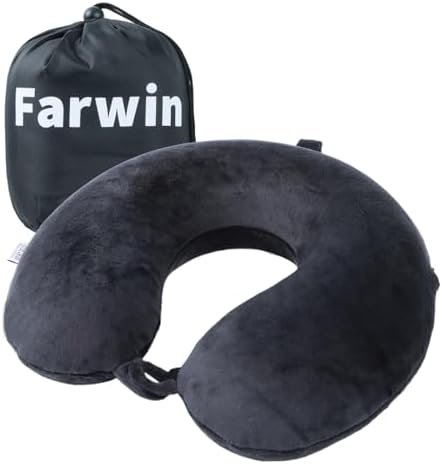 Travel Pillow,100% Pure Memory Foam U Shaped Neck Pillow,Super Lightweight Portable Headrest Great for Airplane Chair, Car,Home,Office,Sleeping Rest Cushion (Black)