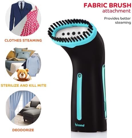 Travel Steamer for Clothes - Portable, Handheld for Clothing Garment and Fabric - No Spitting, Safe and Little Handy - Compact Home Mini Steamer for Curtain Metal Plate, 110V Only (Metal) - Image 6