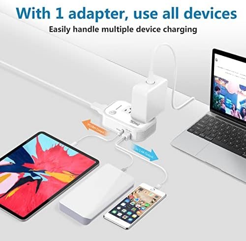 220V to 110V Converter Travel Adapter, FOVAL International Step Down Power Converter for Hair Straightener/Curler with 18W USB-C Port Voltage Converter US to Europe Italy UK AU China Plug (White) - Image 4