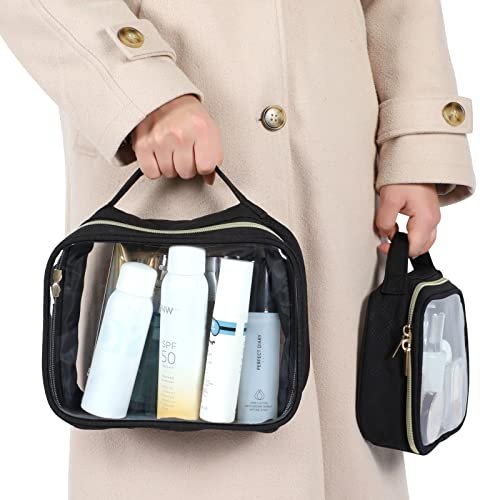 PACKISM Clear Makeup Bag - TSA Approved Toiletry Bag with Handle Large Opening, Clear Toiletry Bags for Traveling Travel Essentials, Travel Bags for Toiletries, Black - Image 8