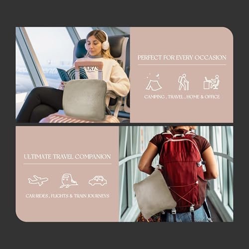 12BOTTLE 4 in 1 Travel Compact Blanket Pillow Super Soft Velvet with Luggage Sleeve and Backpack Clip, Tan, 60"W x 45"H by Cozy Throw Blanket for Home, Office, Travel by REGAL ESTATE - Image 3