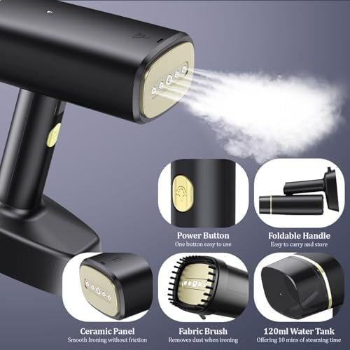 Dual Voltage(100~250V) Travel Steamer for Clothes Portable Mini with European Plug Adapter for International Travel, Europe Travel Essentials for Women, European Travel Must Haves - Image 6