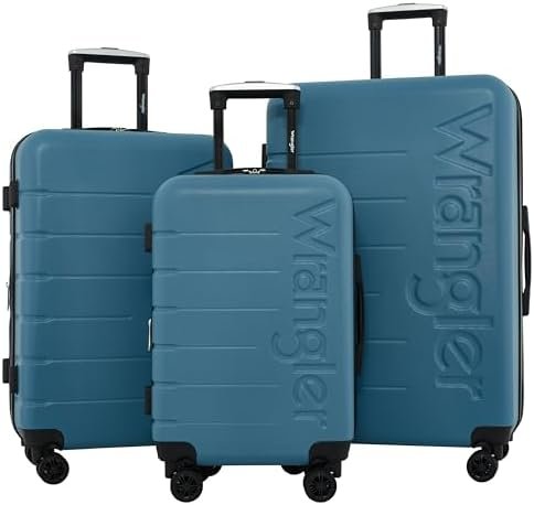 Wrangler Maverick 3 Piece Luggage Set, Blue Heaven, 45.72 cm x 27.94 cm x 71.12 cm