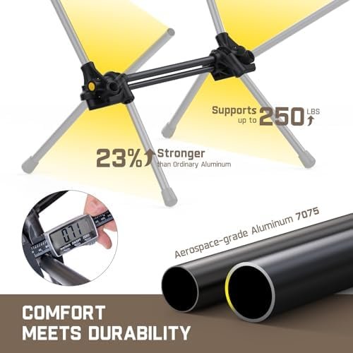 FanttikOutdoor Zeta L8 Max Camping Chair, Portable & Lightweight, Multi-Angle Adjustable, Supports up to 250 lbs, Comfort-Driven Design, High Strength Camping Chair for Travel, Hiking, Fishing (khaki) - Image 7