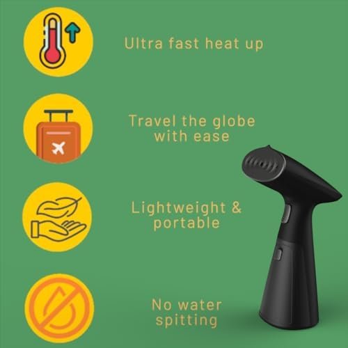 Travel Garment Steamer, Handheld Steamer for Clothes, Fast Heat-Up in 30 Seconds, 1000W Portable Steamer with 120ml Water Tank, Removes Wrinkles from Clothes, Garments, and Fabrics - Image 5