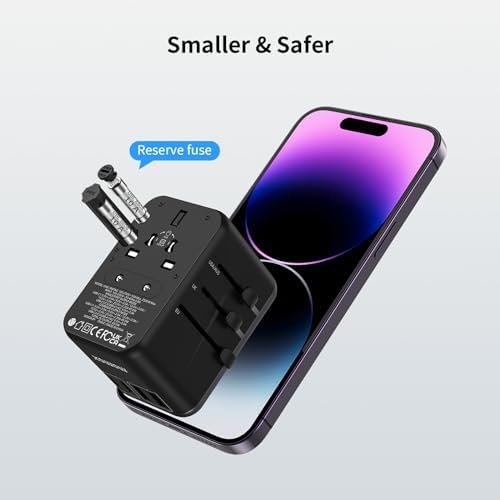 MOMAX Universal Travel Adapter, 70W GaN International Power Adapter, 3 USB-C & 2 USB-A, Worldwide Travel Plug Adapter, International Power Adapter for Most Europe, USA, Japan, Australia (Type C/A/G/I) - Image 8