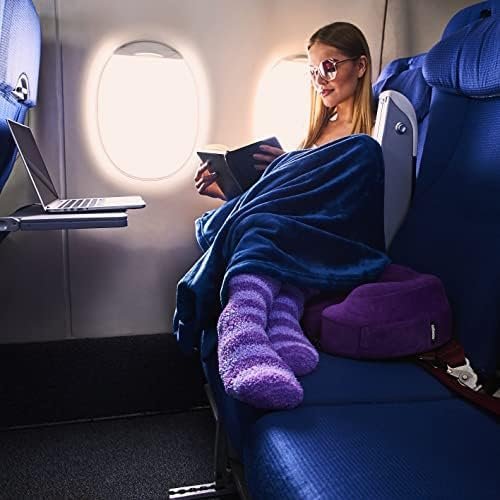Cabeau Fold ‘N Go Travel Blanket Doubles as Neck Support Pillow, Versatile Lumbar Support Cushion, with Compact Travel Case - French Microfiber (Blue) - Image 3
