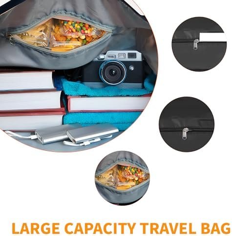 Finnhomy 50L Expandable Rolling Duffel Bag with Wheels Foldable Duffel Bag for Travel Carry on Bag with Wheels Luggage Travel bag Detachable Wheel Duffel Bag for Shopping Travel Outdoor, Black - Image 5