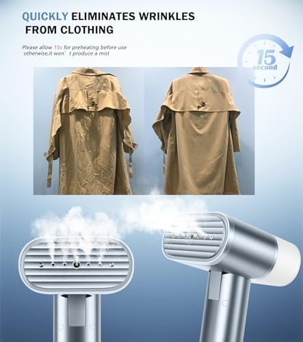 Travel Portable Foldable Garment Steamer – 900W Power, 15s Fast Preheat, 10-Min Continuous Steam, Lightweight Iron - Image 5