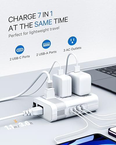 DOACE 220v to 110v Voltage Converter US to Europe: 350W 220 to 110 Voltage Converter for European Travel - International Power Adapter Plug Combo Step Down Transformer White - Image 2