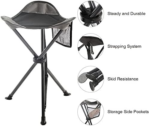 PORTAL Tall Folding Tripod Stool for Outdoor Camping Walking Hunting Hiking Fishing Travel, Support 225 lbs - Image 4