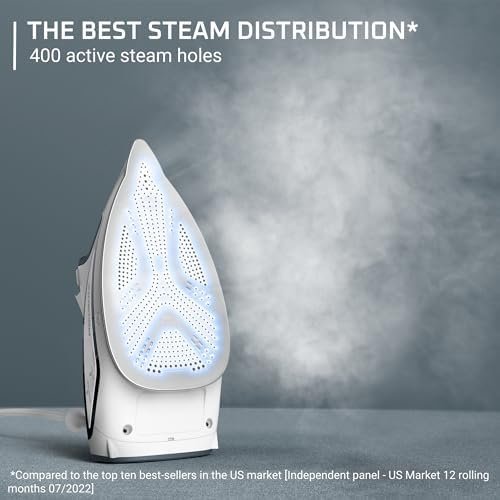 Rowenta Iron Steamer for Clothes, Focus Stainless Steel Soleplate, 400 Microsteam Holes, Powerful Steam Iron, Lightweight, Leakproof, 1725 Watts - Image 4