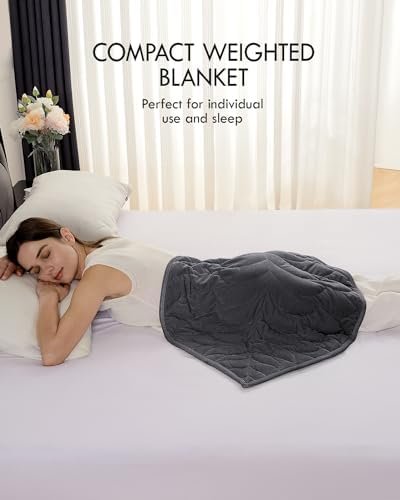 Kaisa Weighted Lap Blanket 5 lbs 23" x 29", Cozy Luxury Crystal Velvet Small Weighted Blanket for Adults, Portable Travel Weighted Blanket for Relaxation, Ideal Gifts for Christmas New Year, Gray - Image 3