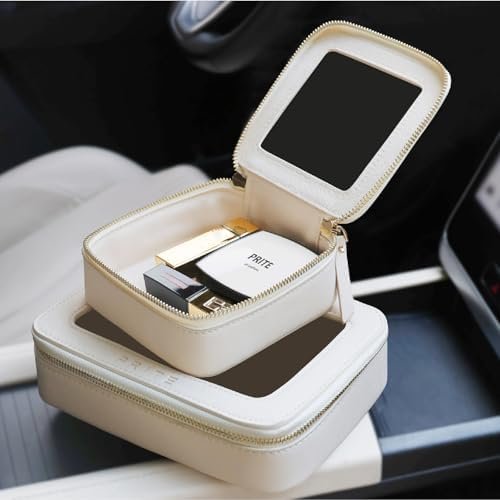 Prite Clear Makeup Bag Cosmetic Organizer Case Waterproof Travel Toiletry Bag Skincare Pouch with Golden Zipper(Beige) - Image 7