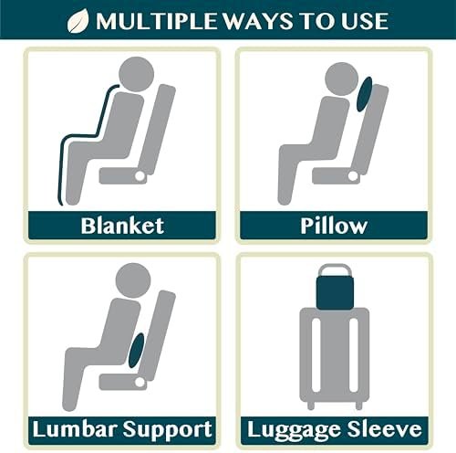 PAVILIA Travel Blanket Airplane Compact with Bag, Soft Packable Plane Blanket Kids Adults, Portable Camping Flight Essentials, Travelers Gifts Accessories, Luggage Backpack Strap, 65x40 Gray - Image 9