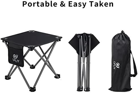 Opliy Camping Stool 2 Pack,13.5 Inch Portable Folding Stool for Outdoor Gardening and Beach Hiking Fishing,Foot Stool with Carry Bag (Black) - Image 4