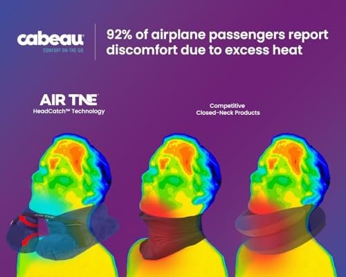 Cabeau Inflatable Travel Pillow – Air TNE – Adjustable, Lightweight, and Supportive for Sleeping on Airplanes, Trains, and Cars– Customized Fit and Compact Carrying Case (Midnight Black) - Image 2