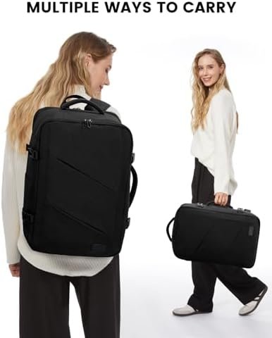 LOVEVOOK Travel Carry on Backpack, Large 40L Personal Item Travel Bag for Men & Women Flight Approved with 3 Packing Cubes, Suitcase Water Resistant Luggage Daypack Business Weekender Bag, Black - Image 7