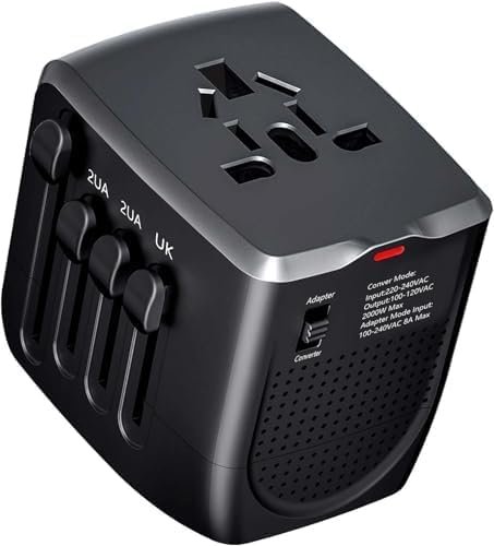 Travelconverter Adapter Voltage Converter That Steps Down 230 Volts to 120 Volts for use in Over 200 Countries,Including The U.S., U.K., Europe, and Australia