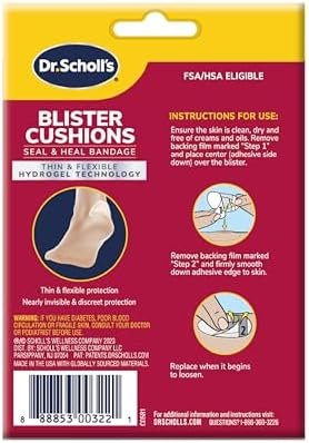 Dr. Scholl's Blister Cushions Seal & Heal Bandage with Hydrogel Technology, 8 ct // Immediate & All-Day Pain Relief, Thin, Flexible & Nearly Invisible, Moisture-Infused - Image 2