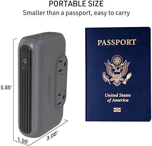 SOKOO 230-Watt Step Down 100-220V to 110V Voltage Converter, International Power Converter/Travel Adapter- Use for EU/UK/AU/US/India More Than 150 Countries, USB Quick Charger 3.0 Grey - Image 6