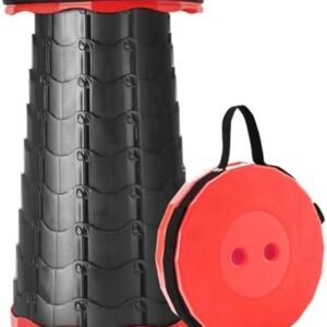 Foldable Stool, Camping Stools for Adults Thickened Portable Collapsible Retractable Stool for Fishing, Camp Chair for Hiking, BBQ, Parties, Outdoor Activities (Red)