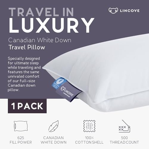 Lincove Microgel Travel Pillow - Global Recycled Standard Certified - Plush and Cozy Luxury Pillow to Support Head, Neck, While Sleeping on Airplanes, Cars, Hotels & Home - 12"x16" - Image 2