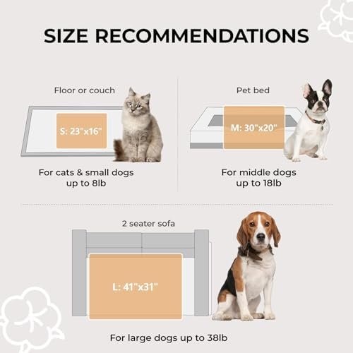 1 Pack 3 Calming Blankets Fluffy Premium Fleece Pet Blanket Soft Sherpa Throw for Dog Puppy Cat Beige Small (23" x16'') - Image 3
