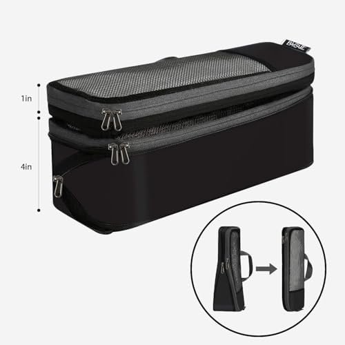 BAGAIL 4 Set/6 Set/8 Set Compression Packing Cubes Travel Accessories Expandable Packing Organizers(Black HalfMesh 6 Set) - Image 6