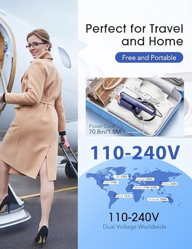 Travel Steamer for Clothes, Portable Mini Clothes irons, 120-240V Adaptive Voltage Clothes Steamer Handheld, Garment Steamer, 15s Heat Up, Adjustable Steam/Temperature - Image 2