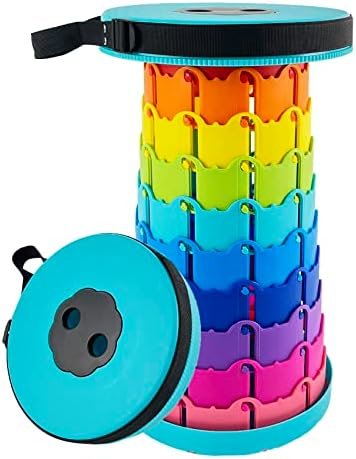 Lightweight Folding Stool Upgraded Collapsible Chair, Retractable Stool with Load Capacity 400lbs, Portable Telescopic Chair for Fishing Hiking Camping Travel and BBQ