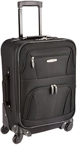 Rockland Expandable Spinner Carry On, Black, 19-Inch