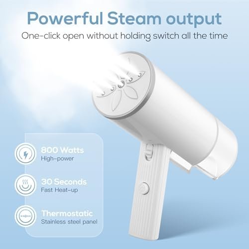 Travel Steamer - Handheld Steamer for Clothes, 2 in 1 Foldable Garment Steamer, Wrinkles Remover with Brush, Portable and Lighweight Steam Iron for Office, Home and Travel - Image 2