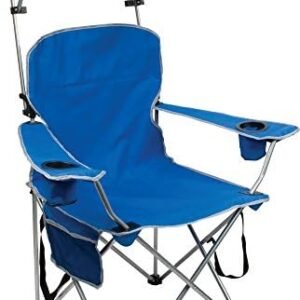 Quik Shade Full Size Shade Folding Chair for Camping, Polyester, Arm Rest|Foldable, Royal Blue, 2'L x 3'W x 4.3'H (160048DS)