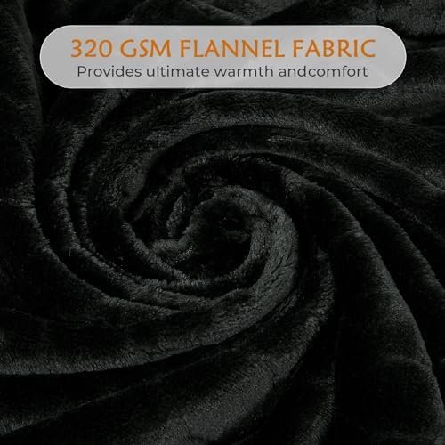 TOONOW Fleece Blanket Fuzzy Plush Throw Blanket 50" x 60", Super Soft Fluffy Bed Blanket Geometric Pattern Comfy Microfiber Flannel Blankets for Couch, Bed, Sofa, Black - Image 4
