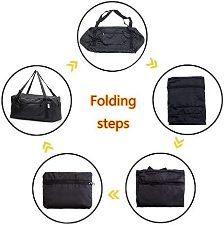 HOLYLUCK Foldable Travel Duffel Bag For Women & Men Luggage Great for Gym (black) One_Size - Image 4