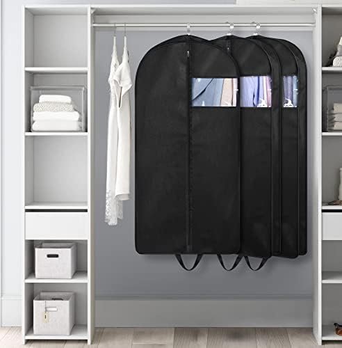 KIMBORA 43" Suit Bags for Closet Storage and Travel, Gusseted Hanging Garment Bags for Men Suit Cover With Handles for Clothes, Coats, Jackets, Shirts（3 Packs） - Image 7