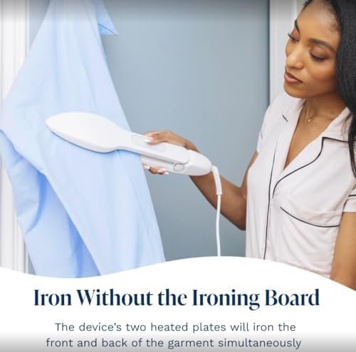Nori Press Travel Steam Iron - Handheld Iron With Optional Steam Feature - No Ironing Board Required - Easy to Use w/ 6 Fabric Settings - Removes Wrinkles - Blue - Image 2