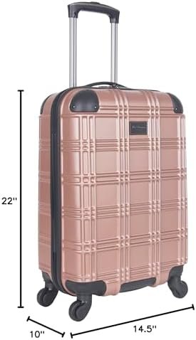 Ben Sherman Nottingham Lightweight Hardside 4-Wheel Spinner Travel Luggage, Rose Gold, 20-Inch Carry On - Image 7