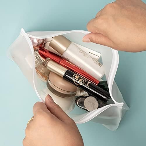 SPLF 4 Pack Leakproof Clear Toiletry bags, TSA Approved Quart Size Zipper Bags, BPA Free Travel Makeup Cosmetic Bags for Women Men, Carry on Airport Airline Compliant Bags - Image 5