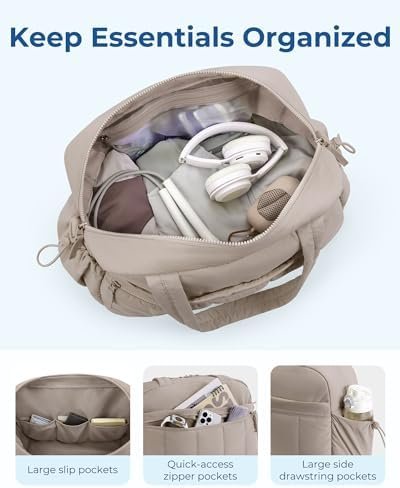 BAGSMART Gym Bag for Women, Duffle Bag for Travel with Wet Pocket, Lightweight Carry on Weekender Duffel, Water Resistant - Image 3