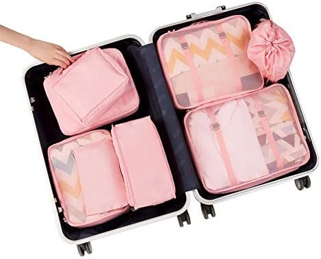 BAGAIL 8 Set Packing Cubes Luggage Packing Organizers for Travel Accessories (Blush Pink) - Image 7
