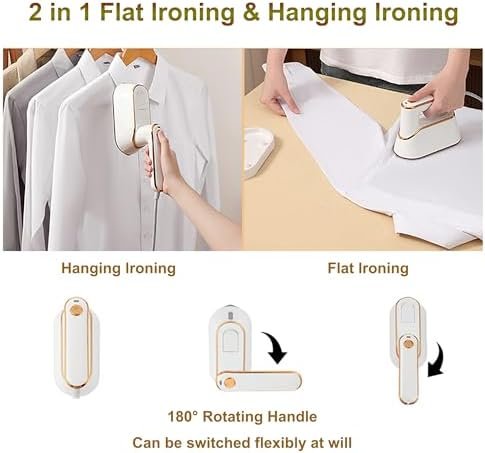 Portable Steamer - 180° Rotating Foldable Handheld Garment Steamer- 10s Fast Heat Up - Travel Steamer For Clothes - Portable Iron for Travel, Home, Wedding - Image 6