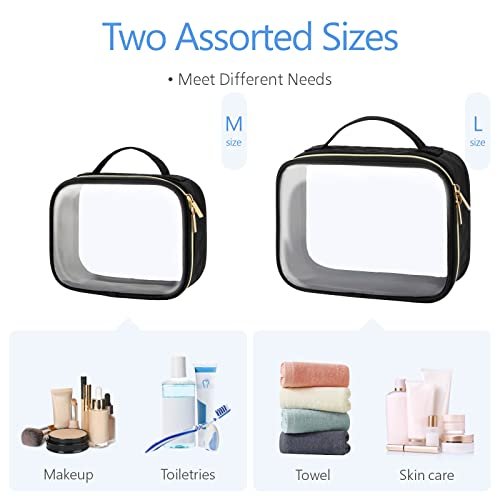 PACKISM Clear Makeup Bag - TSA Approved Toiletry Bag with Handle Large Opening, Clear Toiletry Bags for Traveling Travel Essentials, Travel Bags for Toiletries, Black - Image 7