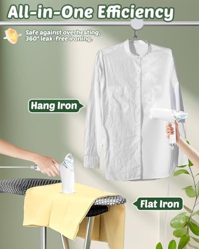 Portable Steamer for Clothes, Travel Garment Steamer Handheld, Fast Heating Clothing Wrinkle Remover Steam Iron, Ideal for Cotton Flax Silk Chiffon Lace Blending Shirt Dress Suit, White - Image 2