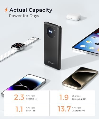 Portable-Charger-Power-Bank Travel Essentials Battery Pack USB C 10000mAh Built in Cable 22.5W Phone Fast Charging Powerbank Compatible with iPhone 16 15 14 13 12 11 iPad Samsung Google (Black) - Image 6