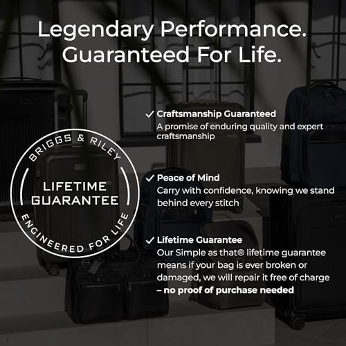 Briggs & Riley Essential 22" Carry On Expandable Spinner - Luggage for Travel, Suitcases with Wheels, Softside Rolling Bag for Men & Women, Self-Repairing Zipper - Baseline Collection, Black - Image 6