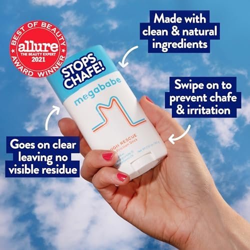Megababe Thigh Rescue Anti-Chafe Stick | Prevents Skin Chafe & Irritation | Thighs, arms, Bra-Lines & More - Image 2